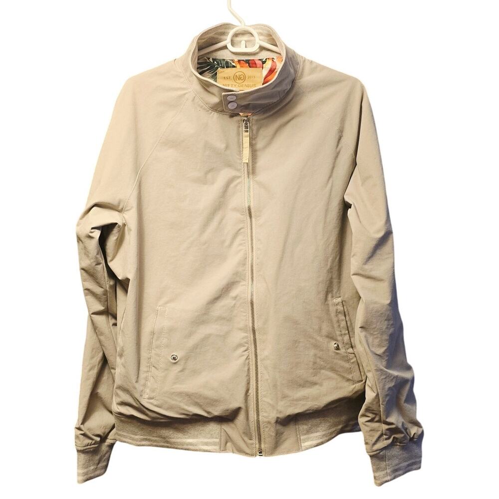 Nifty Genius gray bomber jacket mens size large
